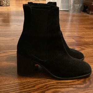 Velvet Block Heel Boots